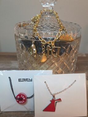 Gold Charm Bracelet with Cruise & Initial Charms